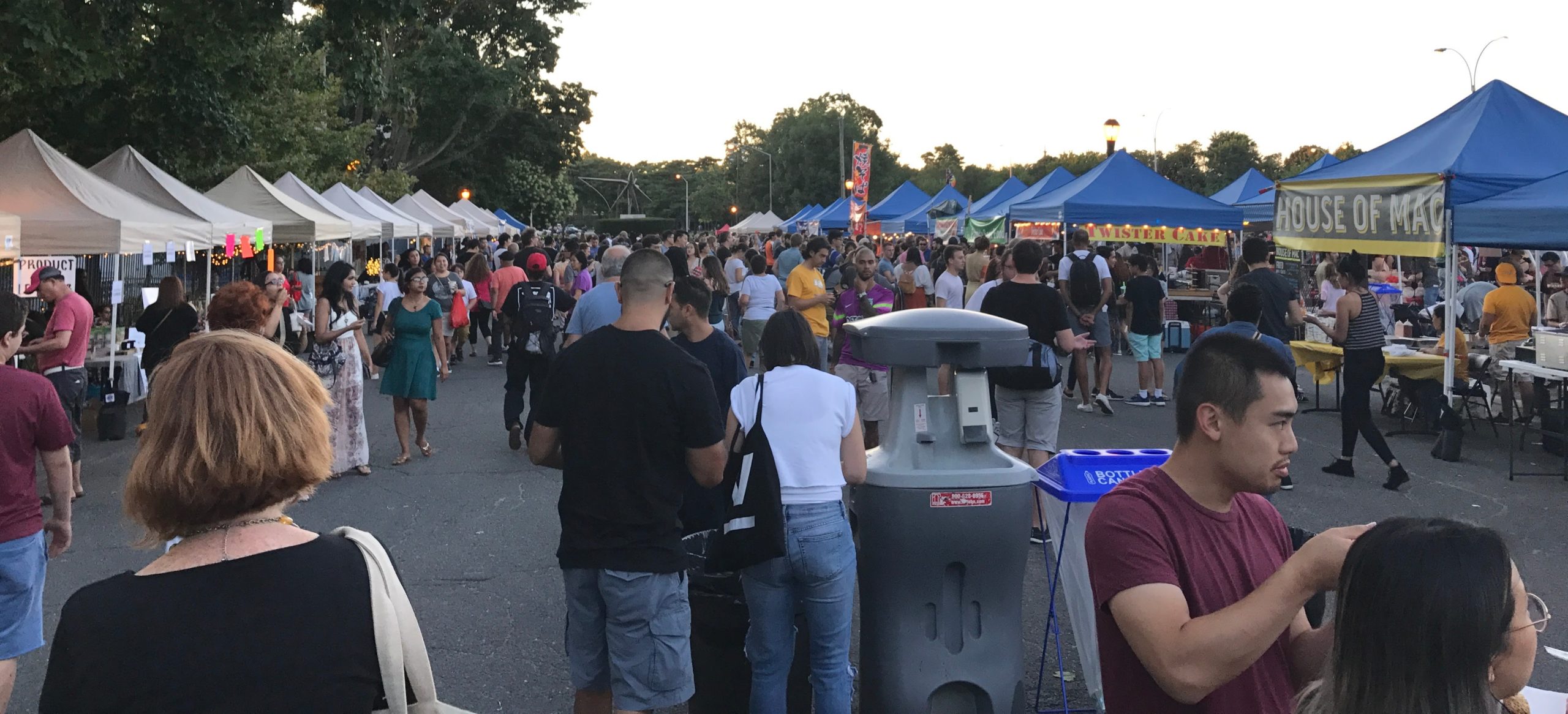 a group of people standing in front of a crowd